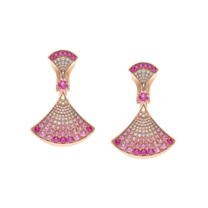 18K ROSE GOLD SAPPHIRE AND DIAMOND EARRING