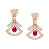 18K ROSE GOLD RUBY AND DIAMOND EARRING