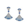 18K WHITE GOLD SAPPHIRE AND DIAMOND EARRING