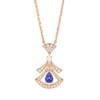 18K ROSE GOLD TANZANITE AND DIAMOND NECKLACE