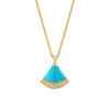 18K YELLOW GOLD TURQUOISE AND DIAMOND NECKLACE