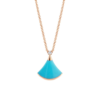 18K ROSE GOLD TURQUOISE AND DIAMOND NECKLACE