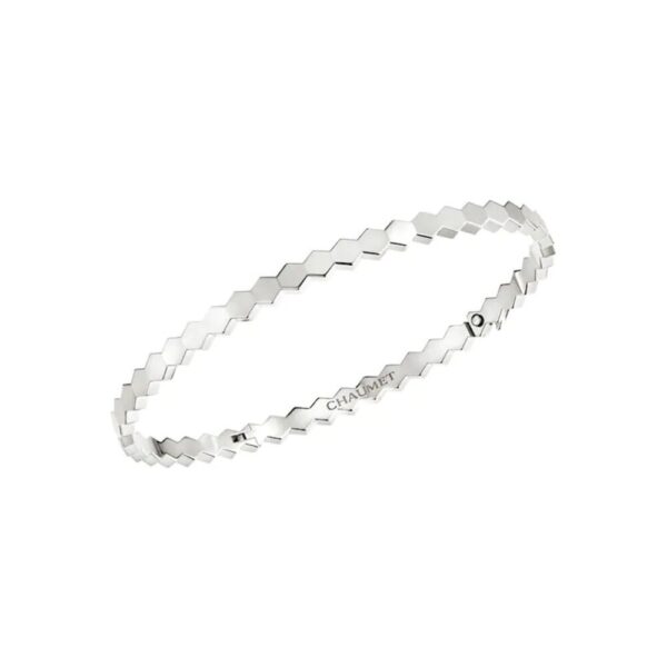 18K WHITE GOLD PLAIN BRACELET