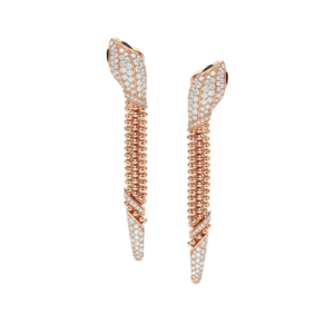 18K ROSE GOLD ONYX AND DIAMOND EARRING