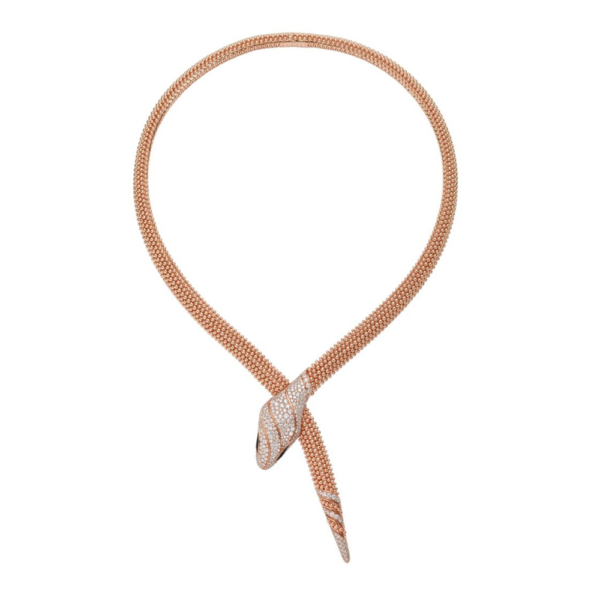 18K ROSE GOLD ONYX AND DIAMOND NECKLACE