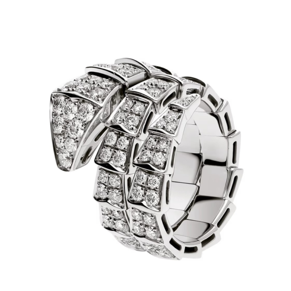 18K WHITE GOLD DIAMOND THICK RING