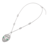 18K WHITE GOLD EMERALD AND DIAMOND NECKLACE