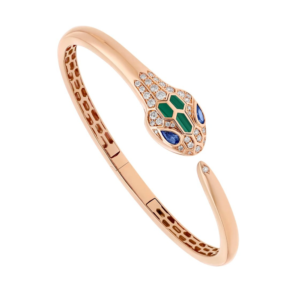 18K ROSE GOLD SAPPHIRE, MALACHITE AND DIAMOND BRACELET