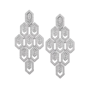 18K WHITE GOLD DIAMOND EARRING
