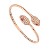 18K ROSE GOLD RUBELLITE AND DIAMOND BANGLE