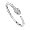 18K WHITE GOLD SAPPHIRE AND DIAMOND BANGLE