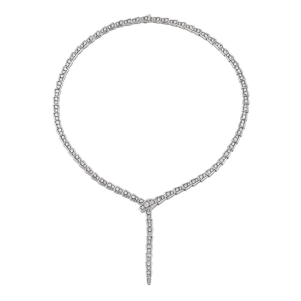 18K WHITE GOLD DIAMOND THIN NECKLACE