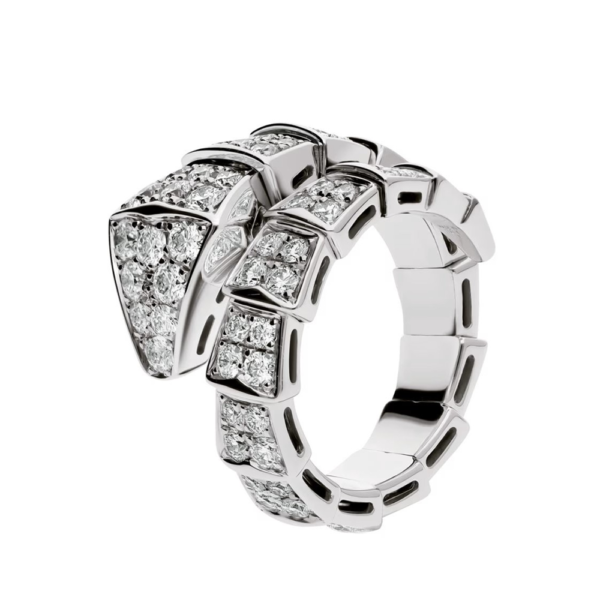 18K WHITE GOLD DIAMOND THICK RING