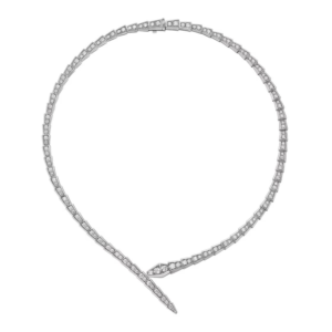 18K WHITE GOLD DIAMOND THIN NECKLACE