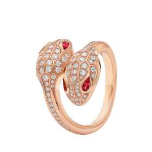 18K ROSE GOLD RUBELLITE AND DIAMOND RING