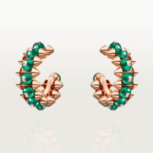 18K ROSE GOLD GREEN AGATE EARRING