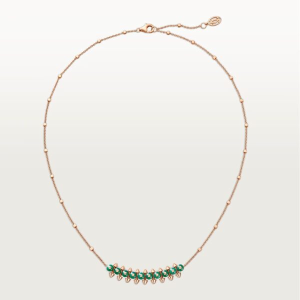 18K ROSE GOLD GREEN AGATE NECKLACE