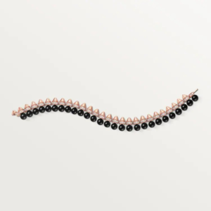 18K ROSE GOLD ONYX AND DIAMOND FLEXIBLE BRACELET