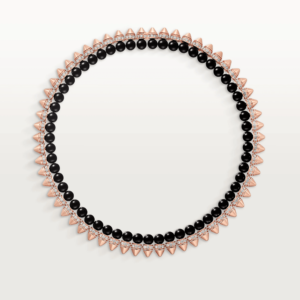 18K ROSE GOLD ONYX AND DIAMOND FLEXIBLE NECKLACE