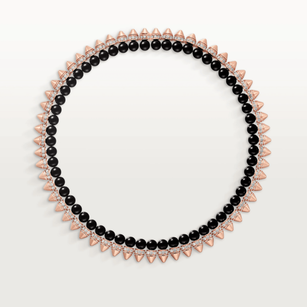 18K ROSE GOLD ONYX AND DIAMOND FLEXIBLE NECKLACE