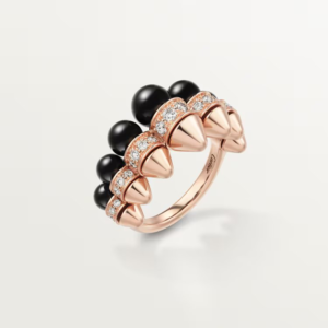 18K ROSE GOLD ONYX AND DIAMOND RING