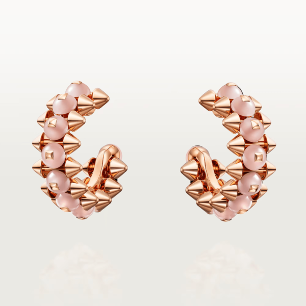 18K ROSE GOLD PINK CHALCEDONY EARRING