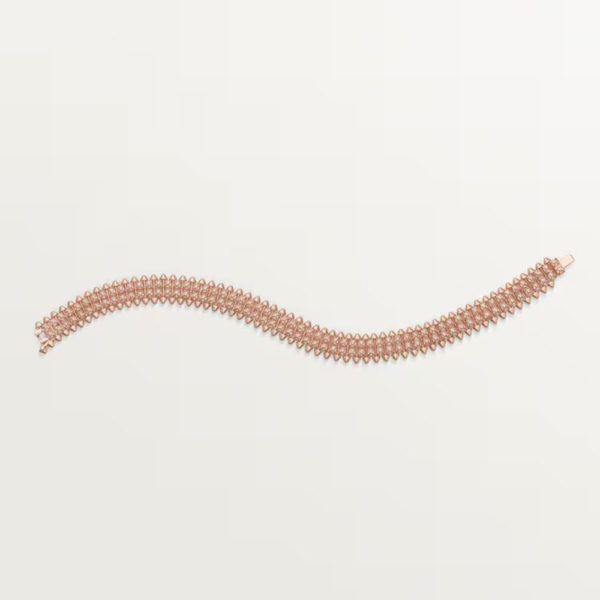 18K ROSE GOLD DIAMOND FLEXIBLE DOUBLE ROW BRACELET