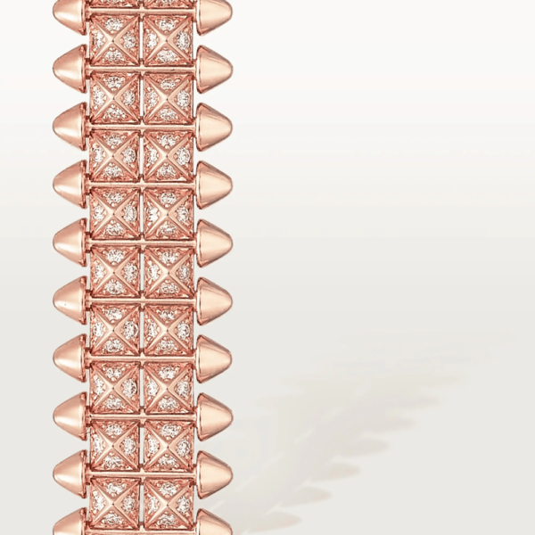 18K ROSE GOLD DIAMOND FLEXIBLE DOUBLE ROW BRACELET