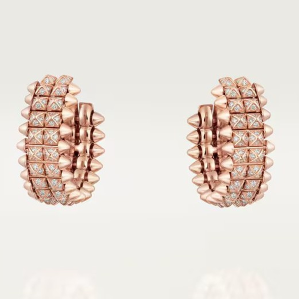 18K ROSE GOLD DIAMOND DOUBLE ROW EARRING