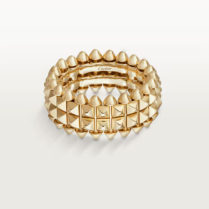 18K YELLOW GOLD DOUBLE ROW RING