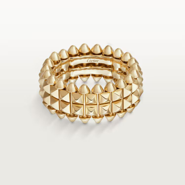 18K YELLOW GOLD DOUBLE ROW RING