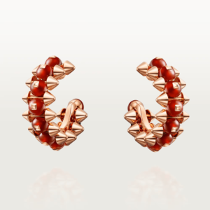 18K ROSE GOLD RED AGATE EARRING