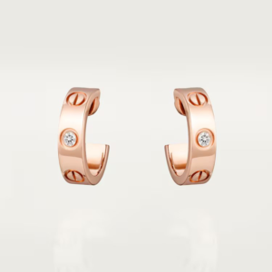 18K ROSE GOLD DIAMOND THICK EARRING