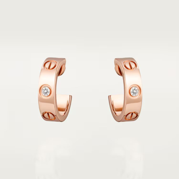 18K ROSE GOLD DIAMOND THICK EARRING