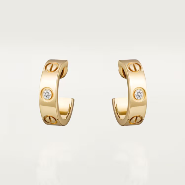 18K YELLOW GOLD DIAMOND THICK EARRING