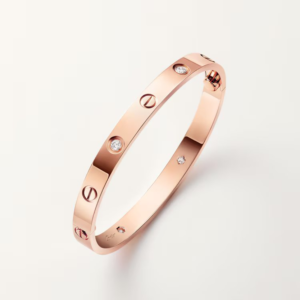 18K ROSE GOLD 4 DIAMOND THICK BRACELET