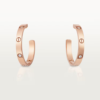 18K ROSE GOLD 6 DIAMOND HOOP EARRING