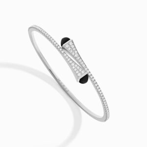 CLEO-B1WGBO_1512x 18K WHITE GOLD ONYX AND DIAMOND THIN BRACELET
