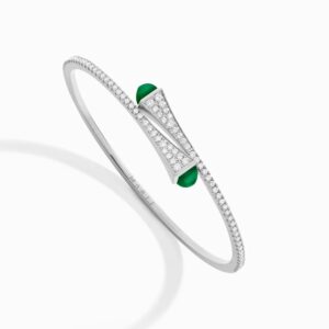 CLEO-B1WGGA_1512x 18K WHITE GOLD GREEN AGATE AND DIAMOND THIN BRACELET