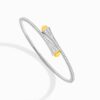 18K WHITE GOLD YELLOW QUARTZITE AND DIAMOND THIN BRACELET