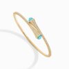 18K YELLOW GOLD SEA BLUE CHALCEDONY AND DIAMOND THIN BRACELET