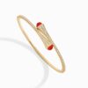 18K YELLOW GOLD RED AGATE AND DIAMOND THIN BRACELET