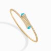 18K YELLOW GOLD TURQUOISE AND DIAMOND THIN BRACELET