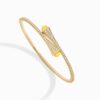 18K YELLOW GOLD YELLOW QUARTZITE AND DIAMOND THIN BRACELET