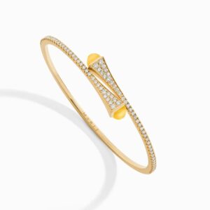 CLEO-B1YGYQ_68939f0e-e597-4f02-a480-e2cbe901dd84_1512x 18K YELLOW GOLD YELLOW QUARTZITE AND DIAMOND THIN BRACELET