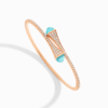 18K ROSE GOLD SEA BLUE CHALCEDONY AND DIAMOND MEDIUM BRACELET
