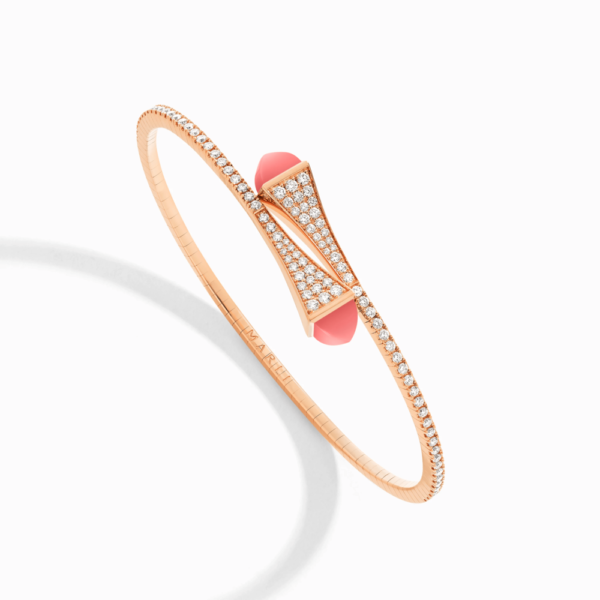 18K ROSE GOLD PINK CORAL AND DIAMOND MEDIUM BRACELET