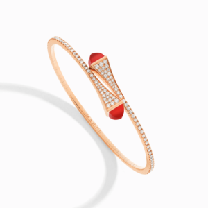 18K ROSE GOLD RED AGATE AND DIAMOND MEDIUM BRACELET