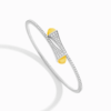 18K WHITE GOLD YELLOW QUARTZITE AND DIAMOND MEDIUM BRACELET