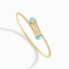 18K YELLOW GOLD SEA BLUE CHALCEDONY AND DIAMOND MEDIUM BRACELET